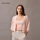 Calvin KleinJeans25春夏新款女士ck背心V领宽松短款针织开衫两件套47AB311 LN4-牡丹粉 M