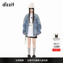 DZZIT地素牛仔印花外套春秋新款涂鸦描绘设计灵感少女风女 蓝色 XS