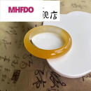 MHFDO石英岩玉云南黄龙玉气质蜜糖色玉石送女友520情人节生日礼物 手镯 63-64