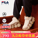 FILA斐乐童鞋儿童棉靴2024冬季新款男童女童短靴子中大童保暖棉鞋 斑鸠黄/灰泥褐-TS 内长23.5 37