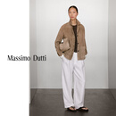 Massimo Dutti秋季新品2025女装老钱风高级感飘逸西装真皮外套皮衣04713543 摩卡棕 S (CN 170/88A)