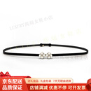 OEMG皮带女2025新款时尚百搭真皮腰带女精致珍珠扣头装饰女士皮带配裙 黑色 0.7cm宽