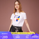 FILA 斐乐女装官方女士短袖T恤夏季休闲运动内搭t恤运动上衣 标准白-F11W118151F M （165/84A/M）