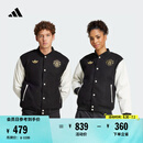 adidas曼联扎染系列情侣宽松足球休闲文化棉服男阿迪达斯官方 黑色/汉玉白 XL
