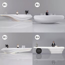 定做玻璃钢异型前台烤漆酒店商场酒吧美容院办公接待桌服务收银台 款式二3米