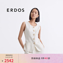 ERDOS【丝麻混纺】25春夏圆领太阳花纽扣外搭外套女马甲 白 L 170/88A