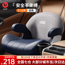 优乐博（ULOP）德国儿童安全座椅增高垫3-12岁大童车载小孩汽车用便携式安全椅 芬兰灰【靠背款+isofix硬接口】