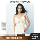 UR2025春季新款女时尚设计感短款立体蝴蝶结吊带衫UYU250057 米白 (偏短) S