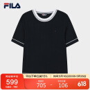 FILA斐乐官方女子编织衫2025夏季时尚休闲简约基础短袖上衣