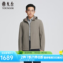 雅戈尔（YOUNGOR）棉褛男秋冬中青年棉夹克连帽保暖棉服商场同款 卡其YMCL415475YMA M 170/92A