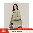 茵曼（INMAN）【商场同款】复古衬衫式棉衣2025春秋季女装新款防泼水休闲外套 浅灰绿 S