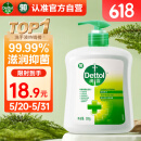 滴露（Dettol）洗手液松木500g瓶 健康抑菌消毒非补充装 儿童家庭用清爽去油