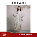 致知ZHIZHI 喜秋天 干丝长风衣25年秋季新品无衬布流畅剪裁 岫玉白 M