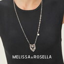 沅肆Melissa&Rosella法式轻奢设计感精致长款爱心宝石毛衣链项链女潮 金色