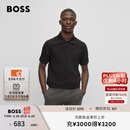 BOSS【男女同款 100% 棉珠地布】春夏情侣休闲短袖Polo衫 001-黑色 L