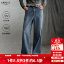 艾诺丝雅诗【商场同款】2025冬季新品复古丹宁纯棉高腰直筒牛仔裤女40933286 牛仔兰 M