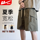 回力短裤夏季男速干外穿工装短裤男新款休闲五分裤高端美式短裤军绿XL