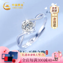 中国黄金（CHINA GOLD）铂金钻石戒指女白金求结婚钻戒520送女朋友礼物情人节送老婆生日 【京速达】铂金一吻定情戒指定价