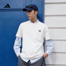 adidas情侣休闲纯棉上衣圆领短袖T恤男女夏季阿迪达斯官方轻运动 米白 M