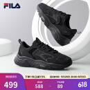 斐乐（FILA）跑步鞋老爹鞋男子跑步鞋MARSⅡ火星二代情侣款复古运动鞋休闲鞋 黑-BK-F12M141116F 42