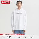 Levi's李维斯情侣同款连帽加绒卫衣经典logo落肩宽松复古 白色 M