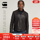 G-STAR RAW25年春季新品男士皮衣外套美式机车全粒羊皮柔软舒适夹克D26109 黑色 XL