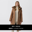 加拿大鹅（Canada Goose）Bala女士黑标羊毛派克大衣长款外套大鹅羽绒服 8809WB3 1635  驼色混色 S