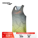 Saucony索康尼男子专业运动跑步背心舒适透气上衣绿底渐变色2XL