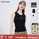 Navigare意大利小帆船女士紧身背心刺绣款打底上衣3314904502 黑 L 