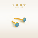 老铺黄金古法手工足金耳饰·黄金珐琅养耳针（线上专款） 一对重约0.9g（含胶垫）