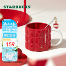 星巴克（Starbucks）红色格纹款马克杯(配搅拌棒)490ml陶瓷杯水杯子生日礼物女520礼物