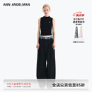 ANN ANDELMAN【明星同款】 官方直营 牛仔腰头拼接西裤直筒长裤 黑色 34
