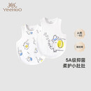 英氏（YEEHOO）新生儿肚兜夏季透气舒适新生儿内衣抗菌肚围两件装