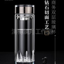WINEWINGSGB轻奢品牌水杯玻璃杯茶水分离杯双层玻璃杯泡茶杯商务男士水晶杯 丝雾棕(免费刻字)360ml