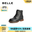 百丽（Belle）户外潮酷马丁靴童鞋女商场复古短筒时装鞋29E05D94 黑色 35码