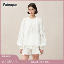 Fabrique白月光微透纯棉刺绣上衣衬衫短裙度假套装女2025春季新品 套装 M