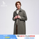 哈吉斯（HAZZYS）男装 春秋款单排扣外套细千鸟格户外休闲风衣男ASWZH0BCH03 棕色BW M （170/92A 46）