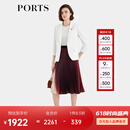 PORTS宝姿秋冬女装一粒扣商务休闲九分袖修身白色西服夹克 奶白色-2 M (6)