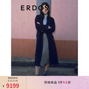 ERDOS【刘雯同款】长款双排扣宽松简约优雅羊绒大衣女毛呢大衣 藏蓝 160/84A/M