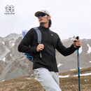 KOLON SPORT/可隆户外长袖T恤 男子吸湿排汗抗菌半拉链内搭上衣 LHZT5WNT11-BK 黑色 L 175/96A