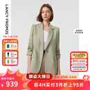 朗姿玫瑰的故事同款【Basic衣橱】新款气质修身职业通勤西装外套 卡其绿色2 M