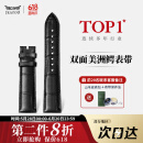 积优（JEAYOU）双面鳄鱼皮表带真皮手表带男士适用积家浪琴万国江诗丹顿百年灵欧米茄劳力士宝珀宝玑伯爵优原装 【双面鳄鱼皮】黑色-不含扣 A表耳间距 20mm；B表扣间距 18mm