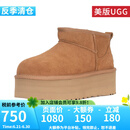UGG美版秋冬女款保暖加厚底迷你短筒雪地靴1135092 CHE-栗色 37