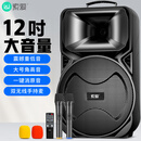 索爱（soaiy）12吋广场舞音响大功率便携式户外重低音蓝牙k歌专用大音量移动拉杆音箱室外演出设备双麦A89WM  