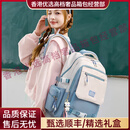 GERMinge轻奢品牌中学生书包新品女生大容量高中轻便减负旅行双肩包 蓝色