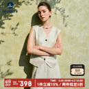 Navigare意大利小帆船女时尚V领背心纯色休闲通勤马甲2311095503 杏  M