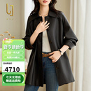 OLJ奢侈高档品牌中长款真皮皮衣女2025年春秋新款高级感绵羊皮外套 雅黑色 L 建议130-140斤