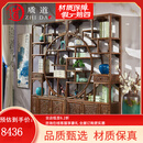 质道 红木家具 非洲鸡翅木（学名：非洲崖豆木）博古架 中式实木家具置物架多宝阁古董架隔断陈列柜 一对博古架