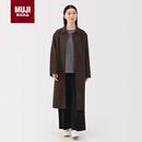 无印良品（MUJI）女式不易沾水防紫外线立领大衣 深棕色 L