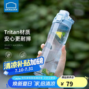 乐扣乐扣（LOCK&LOCK）人鱼线塑料运动水杯夏天便携水壶带刻度提手男女水杯子700ML蓝色